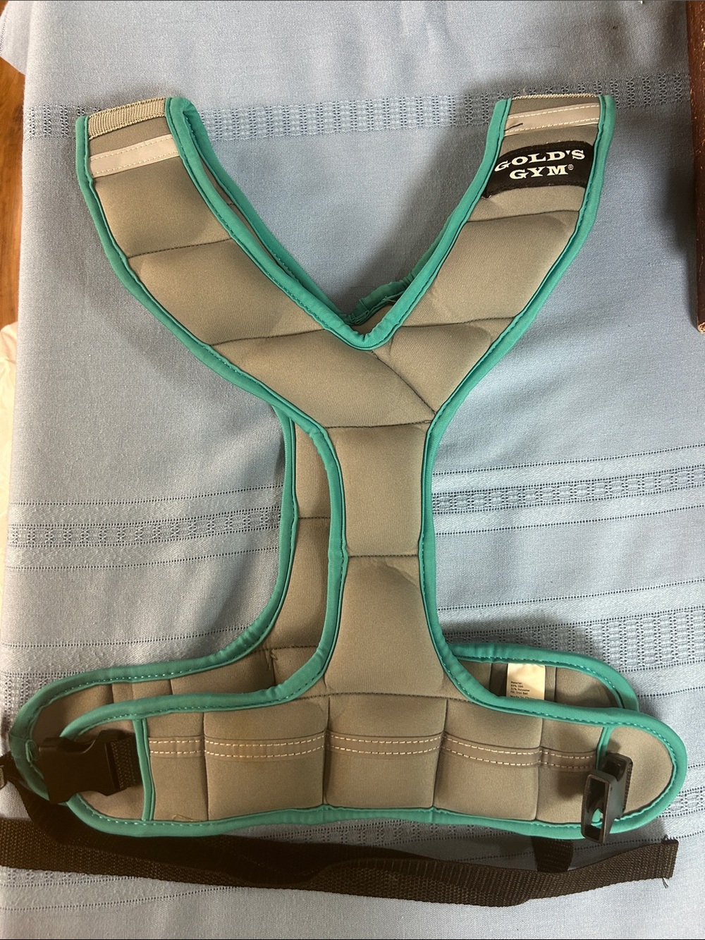Gold's Gym Weighted Vest - Gray with Teal Trim 4 lb
